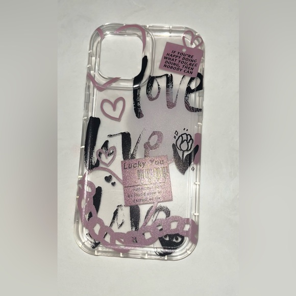 IPhone 12 ProMax Clear love Prints Protective Phone Case - Picture 5 of 10